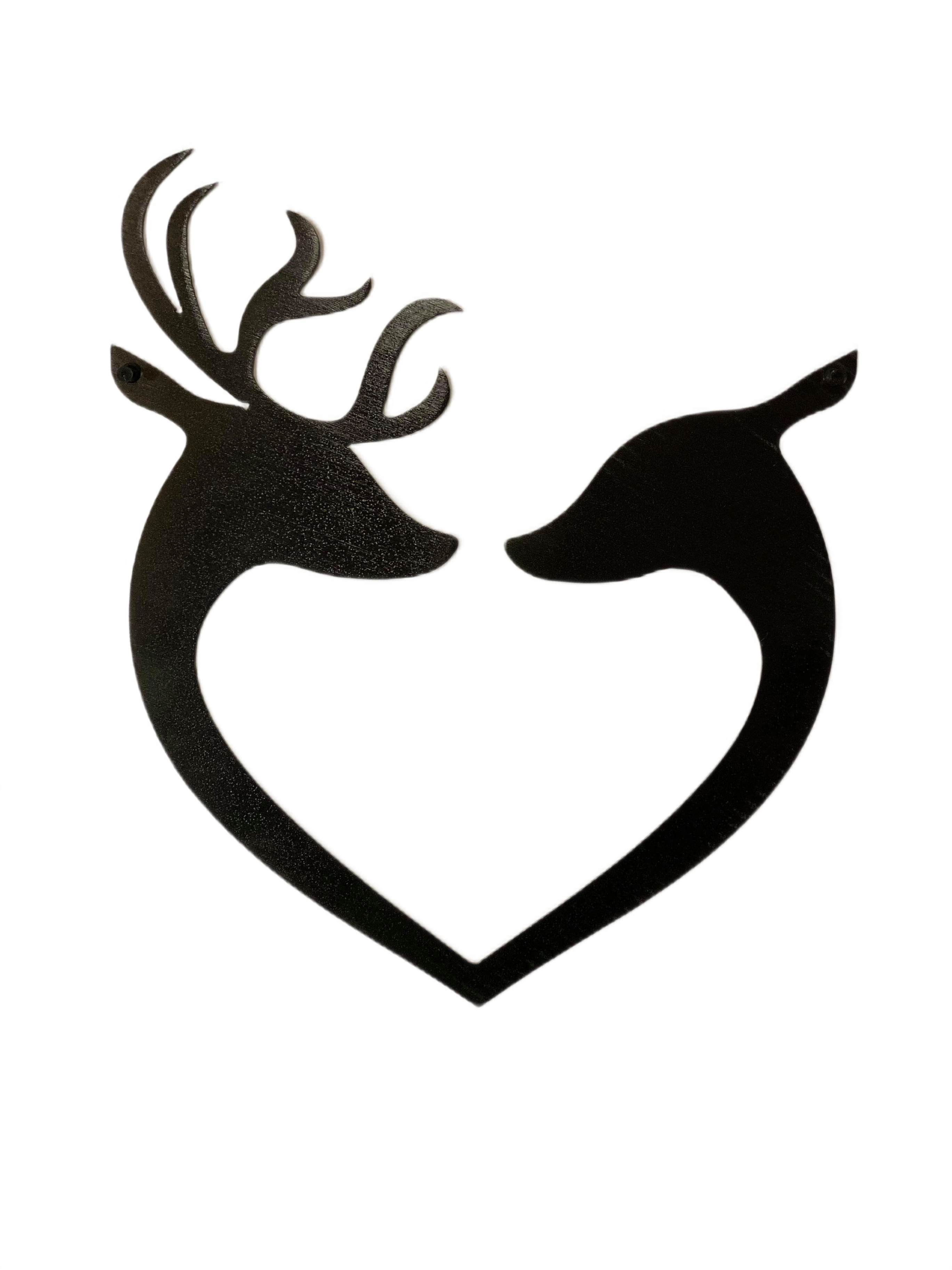 Buck and Doe Heart