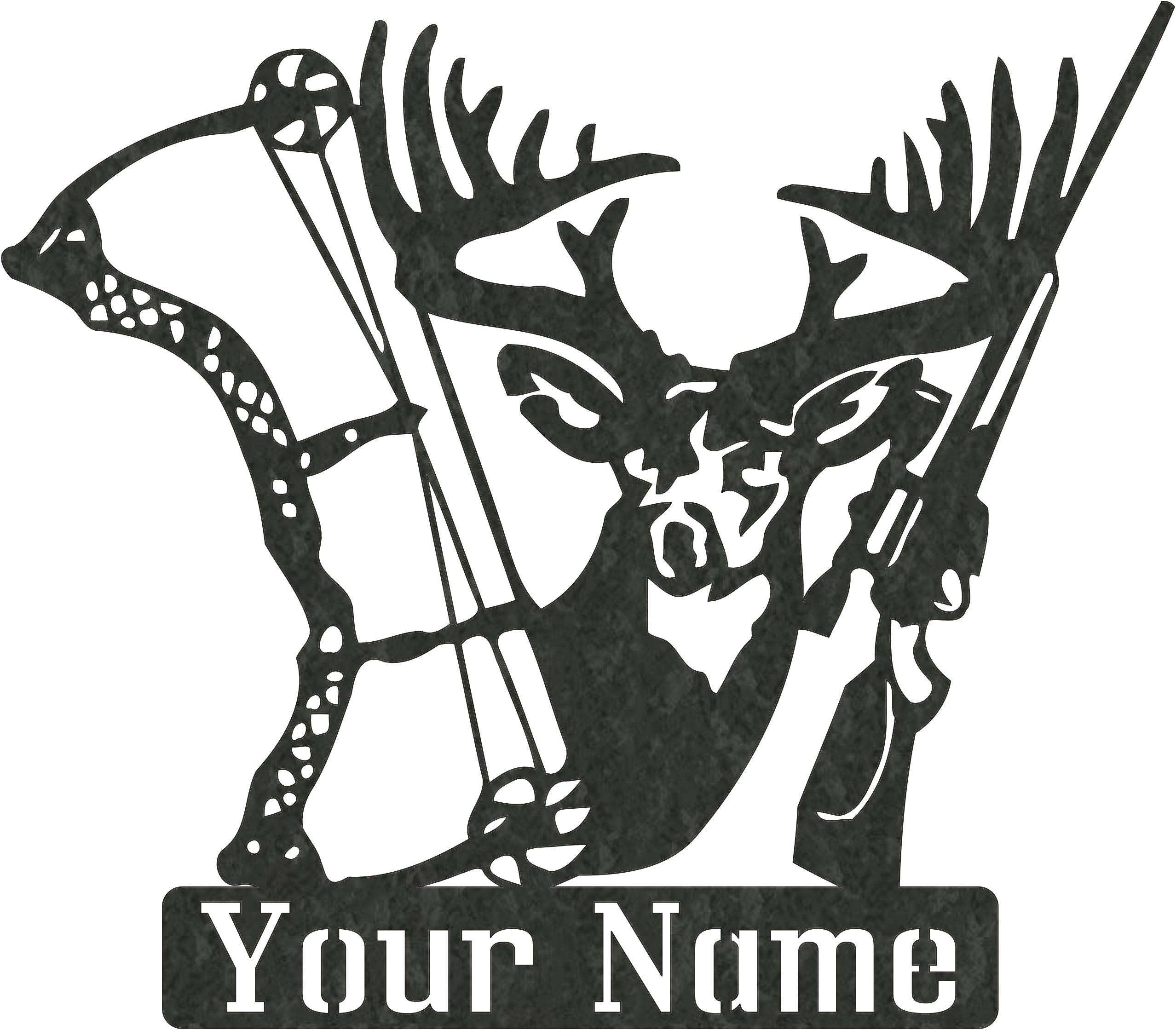 Buck Rifle Bow Monogram
