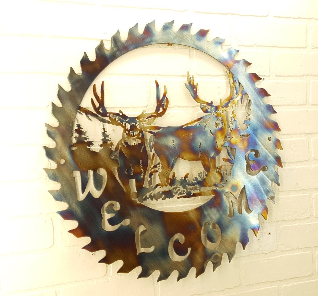 Saw Blade Welcome White Tail - Hersey Customs Inc.