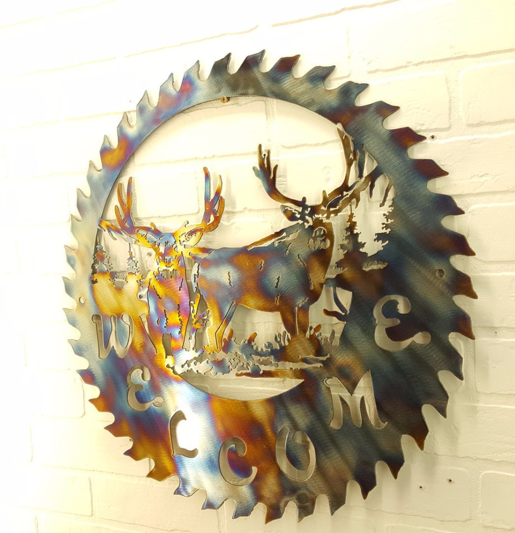 Saw Blade Welcome White Tail - Hersey Customs Inc.